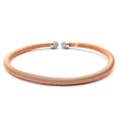Sale Photo Thumbnail #167: Vintage 925 Silver & Copper Twist Adjustable Bangle