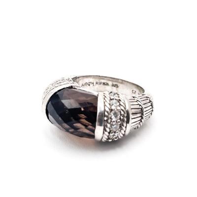 Sale Photo Thumbnail #279: Judith Ripka Sterling Silver 925 Smokey Topaz Ring