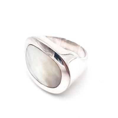 Sale Photo Thumbnail #118: Mother of Pearl Inlay Sterling 925 Silver Ring
