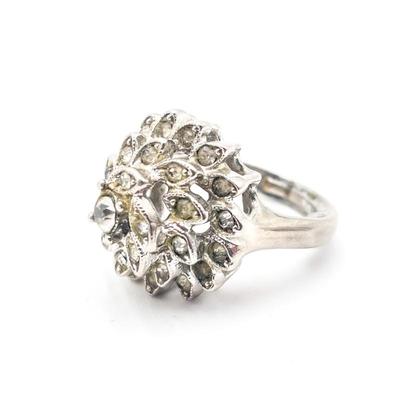 Sale Photo Thumbnail #145: Vintage Gold & Silver Tone Ring w/ Cubic Zirconia, Size 14