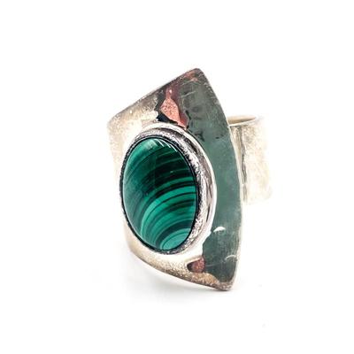 Sale Photo Thumbnail #67: Sterling Silver Malachite Ring by Dominique Dinouart