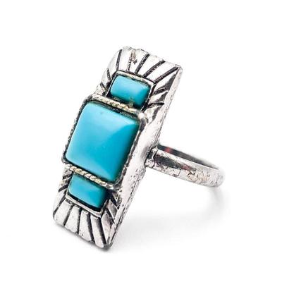 Sale Photo Thumbnail #131: Vintage Southwestern Silvertone Turquoise Ring