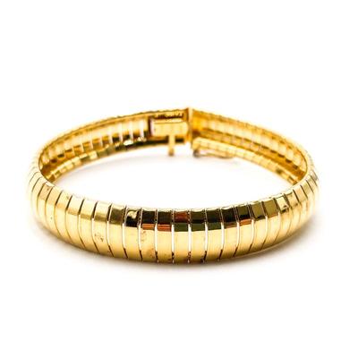 Sale Photo Thumbnail #168: Vintage Milor Gold over Sterling Silver Flexible Bangle