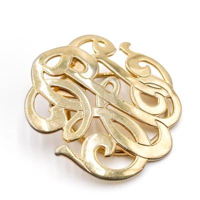 Sale Photo Thumbnail #225: Vintage Jeri Lou Gold Tone Scarf Clip, 1.5 Inches
