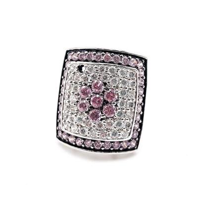 Sale Photo Thumbnail #87: Sterling 925 Ring with Pink & Clear Stones