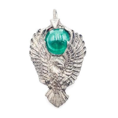 Sale Photo Thumbnail #255: Vintage Eagle-Shaped Silver-Tone Metal Pendant