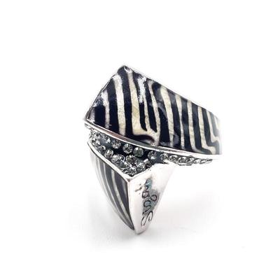 Sale Photo Thumbnail #77: Sterling 925 Zebra Pattern Ring by David Sigal