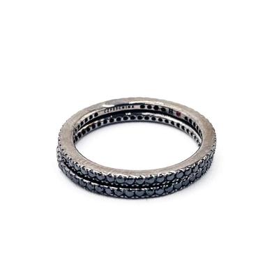 Sale Photo Thumbnail #116: Hidalgo Sterling Silver Black Spinel Eternity Bands