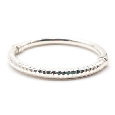 Sale Photo Thumbnail #179: Sterling Silver Hinged Hammered Bangle Bracelet