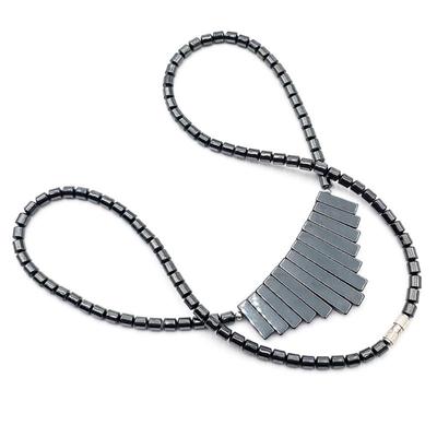 Sale Photo Thumbnail #262: Vintage Hematite Necklace w/ Graduated Bars