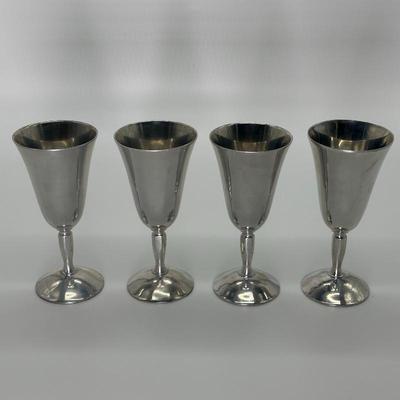 Sale Photo Thumbnail #290: 4 Raimond Italy Silver-Plated Goblets