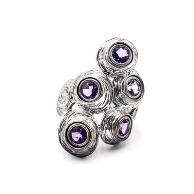 Sale Photo Thumbnail #4: Hagit Gorali Sterling Silver Spiral Amethyst Ring