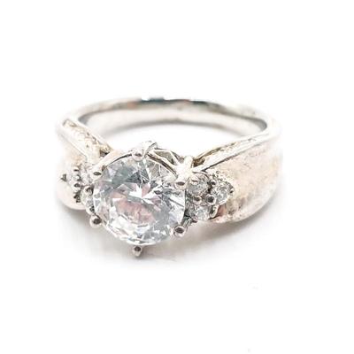 Sale Photo Thumbnail #80: Sterling 925 MEDA Ice White Cubic Zirconia Ring