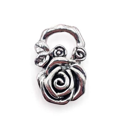 Sale Photo Thumbnail #5: Yaacov Heller Sterling Silver Rose Magnetic Eyeglass Holder, 2002