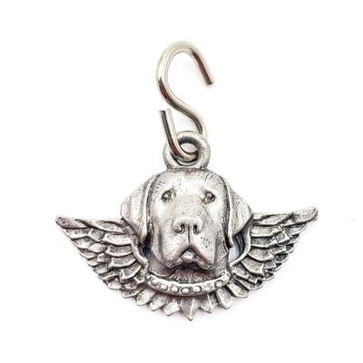 Sale Photo Thumbnail #264: Dog Angel Charm in Antique Silver