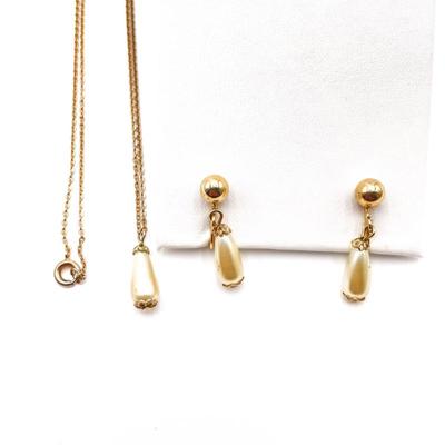 Sale Photo Thumbnail #246: Sarah Coventry Faux Pearl Earrings & Necklace Set