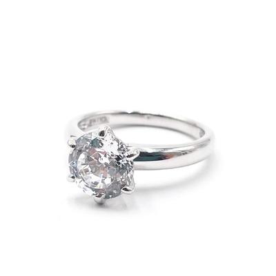 Sale Photo Thumbnail #83: Sterling 925 Ring w/ Round Cut Clear Stone