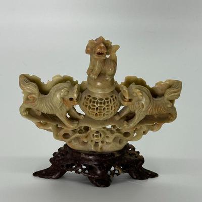 Sale Photo Thumbnail #8: Antique Hand-Carved Soapstone Incense Burner