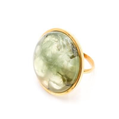 Sale Photo Thumbnail #78: Sterling 925 Ring w/ Oval Green Cabochon