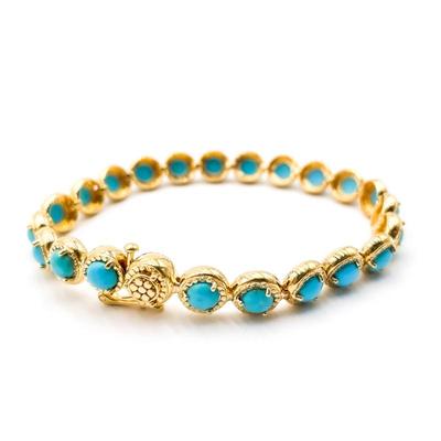 Sale Photo Thumbnail #201: Gold-Tone Bracelet w/ Turquoise Insets