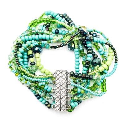Sale Photo Thumbnail #232: Czech Glass Beaded 10-Strand Bracelet Cuff