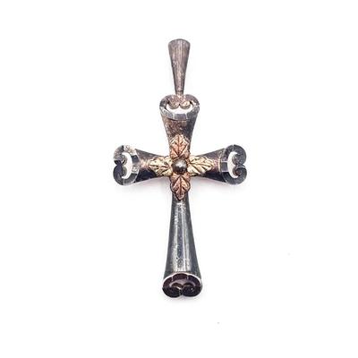 Sale Photo Thumbnail #258: Coleman 12K Sterling Silver Catholic Cross Pendant
