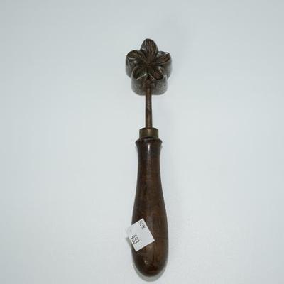 Sale Photo Thumbnail #33: Cast Iron Rosette Iron w/ Wooden Handle