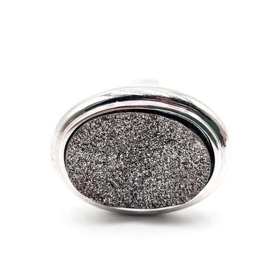 Sale Photo Thumbnail #282: Sterling Silver Gray Druzy Quartz Cocktail Ring