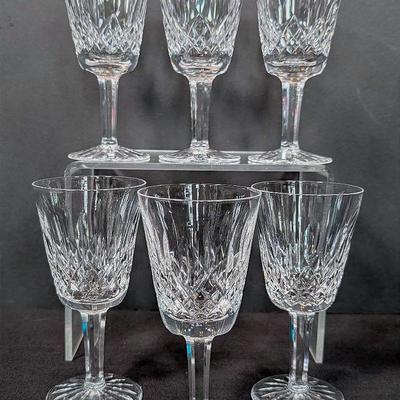 Waterford Crystal Lismore White Wine Glasses Set of 6