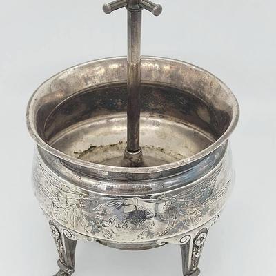Victorian Silver Plated Waste Bowl with Service Bell