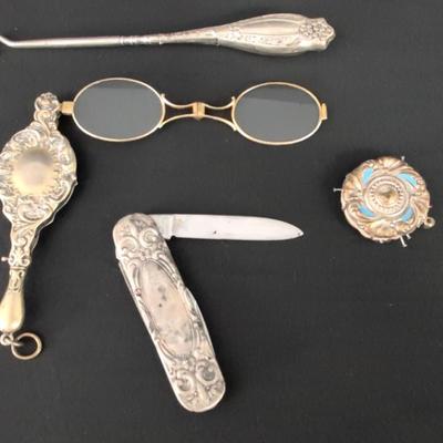 Group of Antique Sterling Silver and Silver Accessories