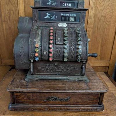 Antique National Cash Register – Works with Keys, c. Early 1900s