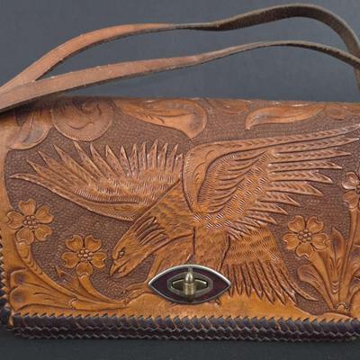 Vintage Perez Leather Works Hand-Tooled Shoulder Bag – Mexico