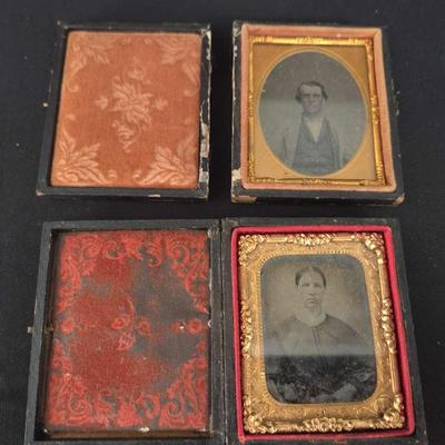 Pair of Antique Cased Portrait Photographs – (Mid-19th Century, Ambrotype/Tintype) Daguerreotype #2