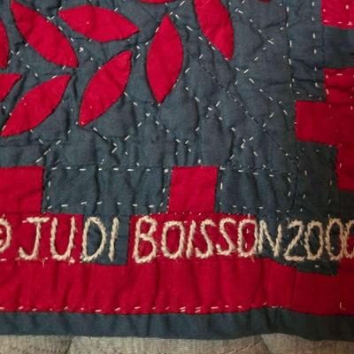 Hand-Appliquéd Patriotic Quilt – Signed Judi Boisson, 2000 (63" x 64")