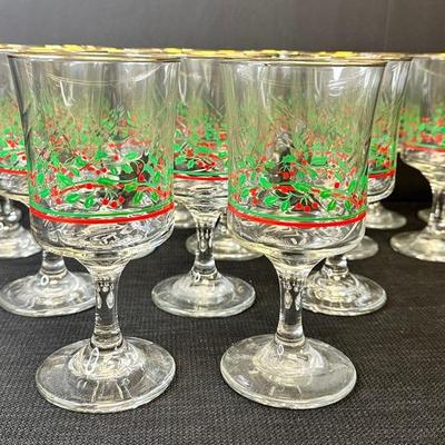 16 Libbey Holly Berry Wine/dessert Glasses
