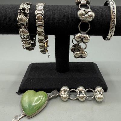 Sterling Silver Bracelets And Brooches 