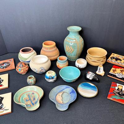 Signed Navajo Pottery Lot - Hilda Whitegoat and More