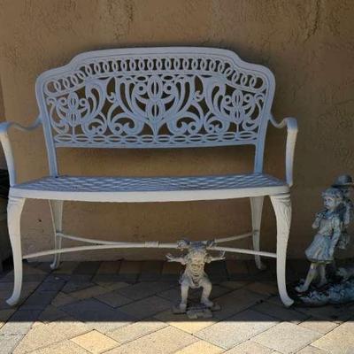 Kg207 metal bench white