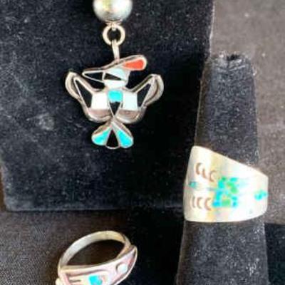 Kg110v native american rings and keychain