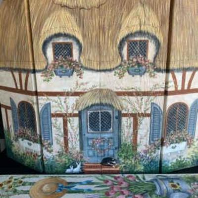 Kg156 joan pinkus hand painted wood art