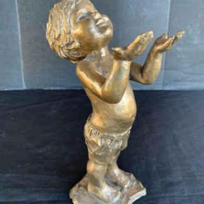 Kg189v corine hartley bronze boy sculpture