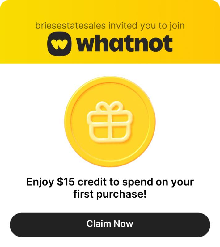 Sale Photo Thumbnail #4: New to Whatnot? Go to https://whatnot.com/invite/briesestatesales and receive $15!