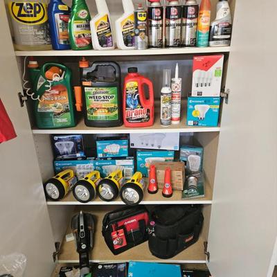 Sale Photo Thumbnail #46: Cleaning Supplies/Flashlights/tool Totes