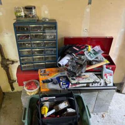 Tool box lot all the tools cast iron vise