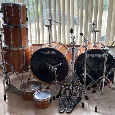 Yamaha double bass drum recording custom 9000 series drum kit