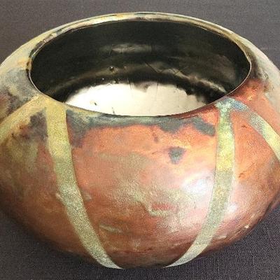 Signed Raku Art Pottery Bowl (BR2)