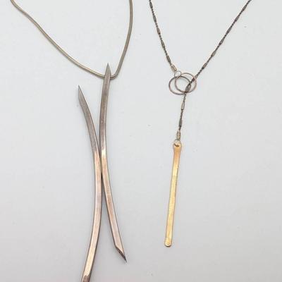 Two Contemporary Necklace | Lariat | Stylized "X"
