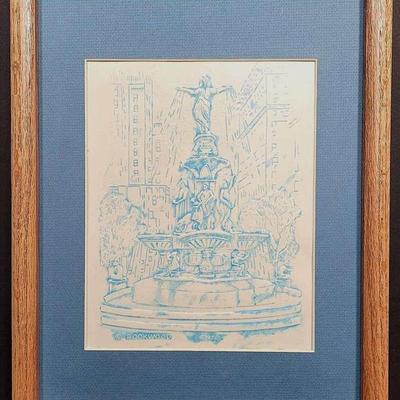 Rookwood Pottery Plaque Tyler Davidson Fountain by Menzel 1990 no. 42/1000