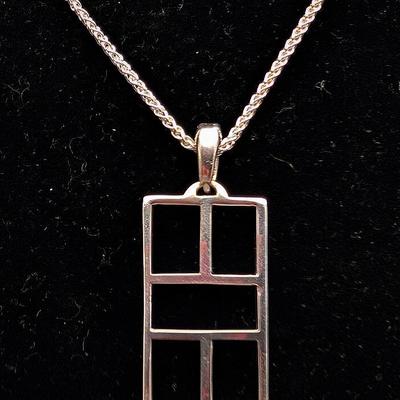 Pickle Ball Court Pendant with Sterling Italy Adjustable Chain